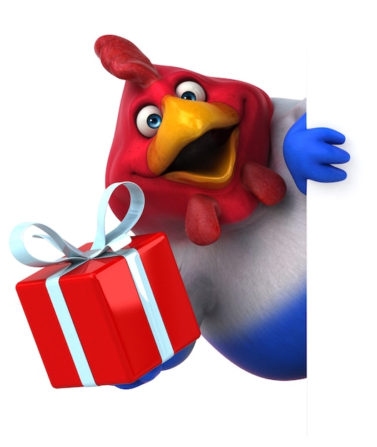 Pollo divertente - Illustrazione 3D