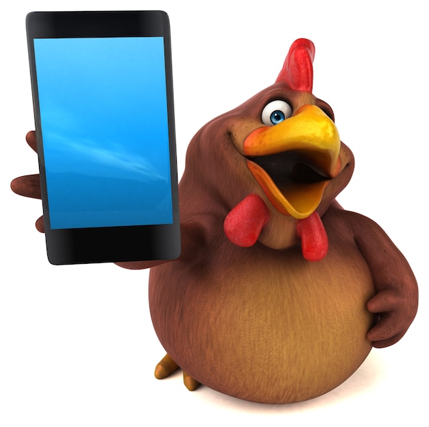 Pollo divertente - Illustrazione 3D