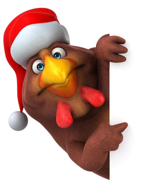 Pollo divertente - Illustrazione 3D