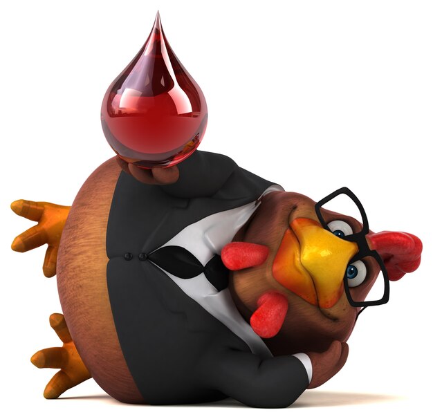 Pollo divertente - personaggio 3D