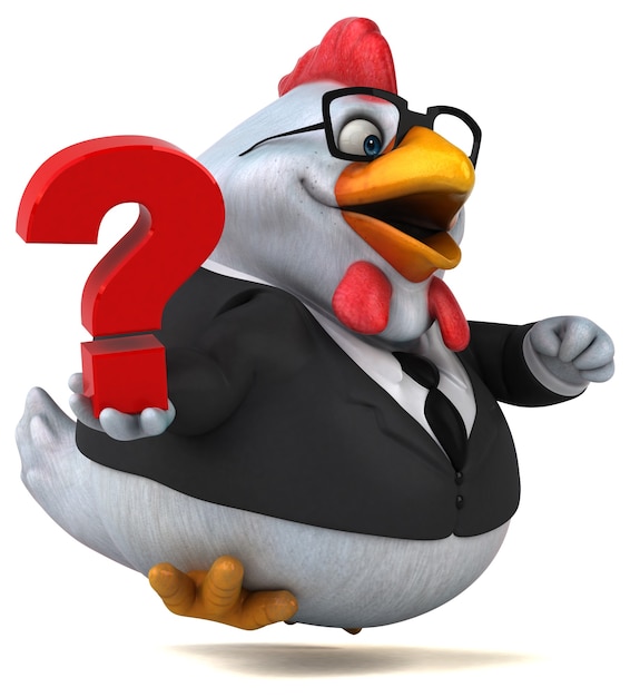 Pollo divertente - personaggio 3D