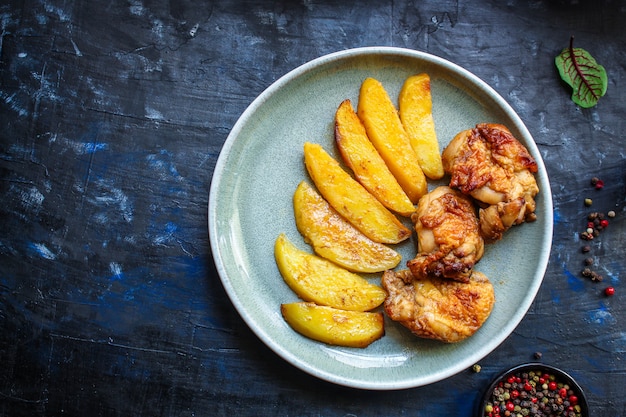 pollo e patate fritte