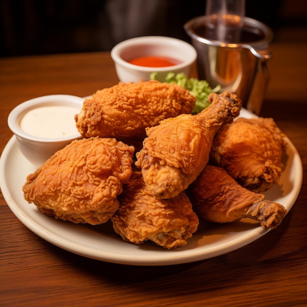 Pollo fritto di grano americano con un tocco