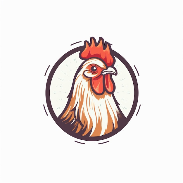 pollo logo vettoriale semplice colore piatto sfondo bianco