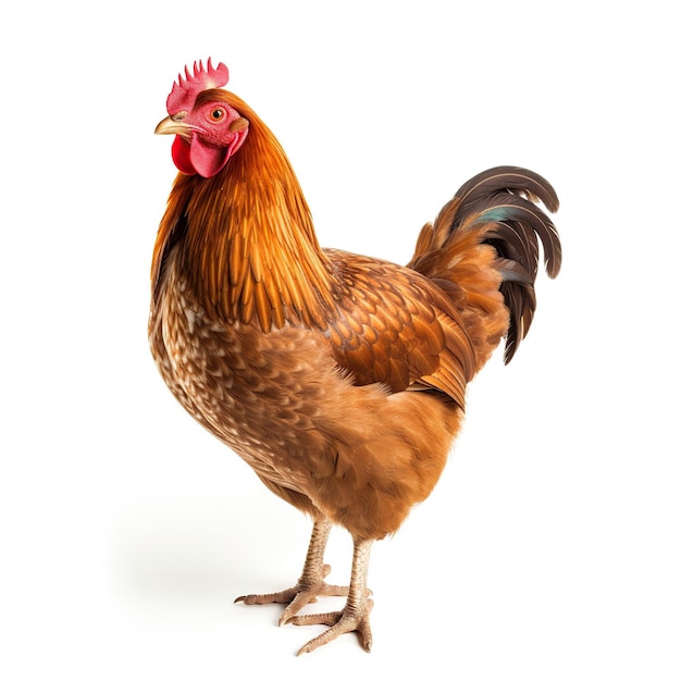 pollo su uno sfondo bianco isolato