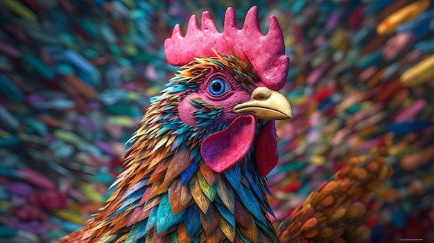 Pollo Vibrante Colorato