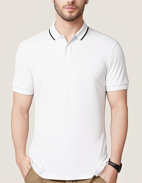 Polo bianca da uomo, abbigliamento business casual