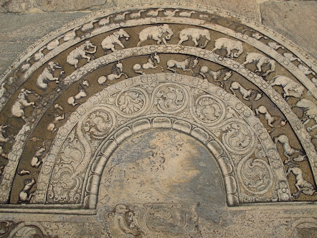 Polonnaruwa Vatadage, rovine nel parco Polonnaruwa, Sri Lanka