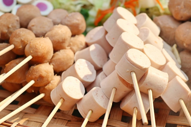 polpette al vapore al cibo di strada