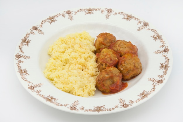 Polpette con tipico couscous marocchino