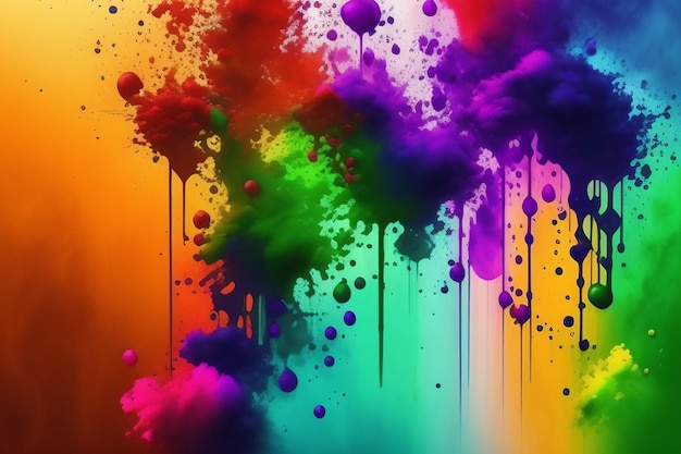 polvere colorata di holi su sfondo bianco ai genrator