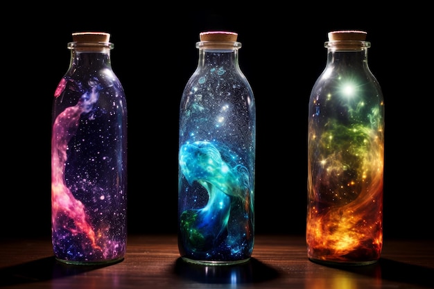 Polvere di bottiglia scintillante della galassia Spazio della galassia Genera Ai