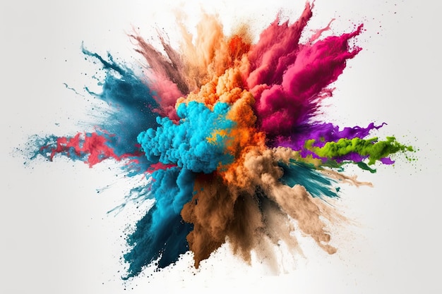 polvere di esplosione con splash di diversi colori