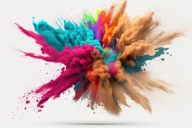 polvere di esplosione con splash di diversi colori