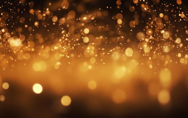 Polvere di particelle di oro chiaro bokeh