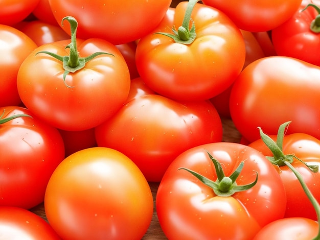 Pomodori distesi su una pila uno sopra l'altro trama di pomodoro Messa a fuoco selettiva