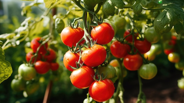 Pomodori rossi agricoltura raccolta IA generativa