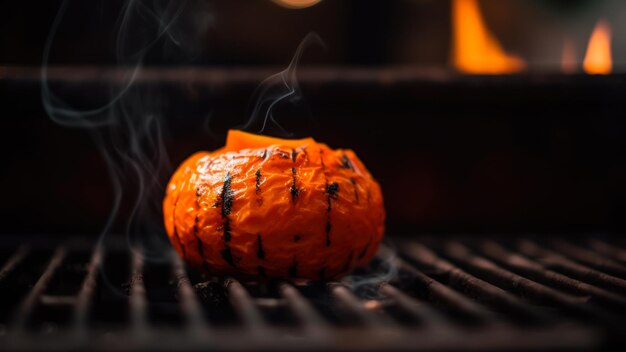 Pomodoro arancione grigliato ai generativo