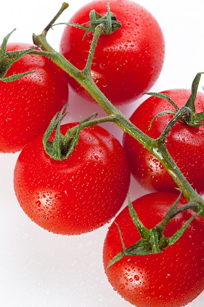 Pomodoro fresco isolato su bianco