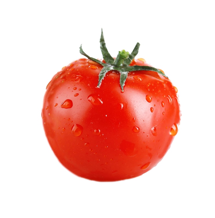 Foto pomodoro maturo fresco isolato su bianco