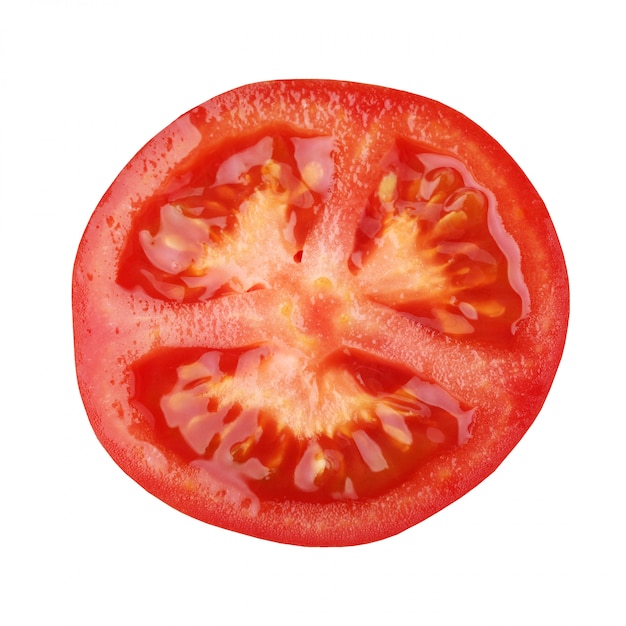 Pomodoro rosso isolato. Mezzo vegetale