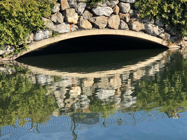 Ponte ad arco sul lago