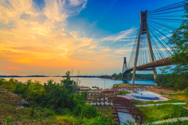 Ponte Barelang all'alba sull'isola di Batam