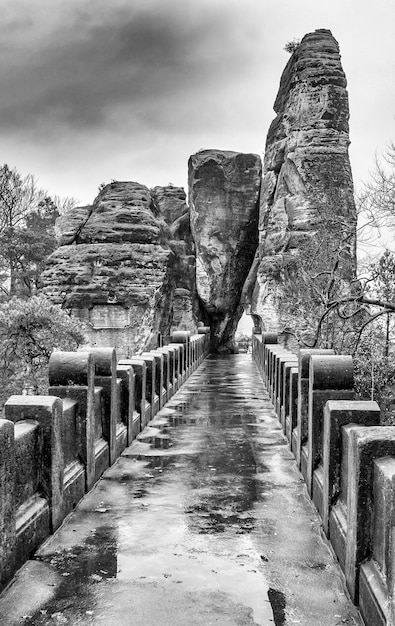 Ponte Bastei nel Parco Nazionale della Svizzera Sassone in Germania