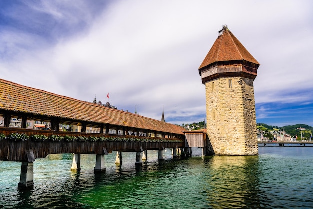 Ponte della Cappella nel centro di Lucerna Lucerna Svizzera