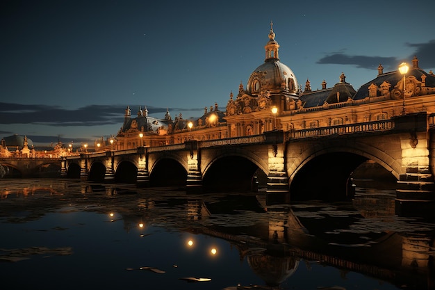 Ponte della città di notte