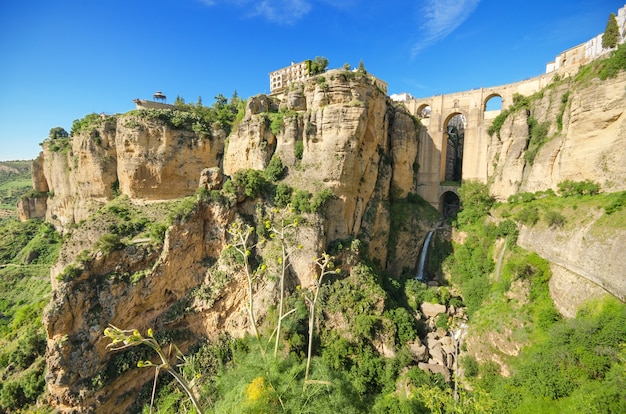 Ponte di Ronda e canyon, Ronda, Malaga, Andalusia, Spagna.