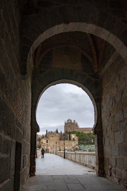 Ponte di San Martino sul fiume Tago Toledo Spagna