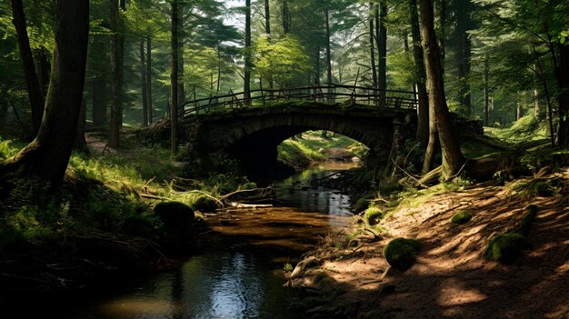 ponte nella foresta profonda