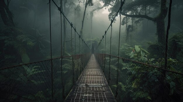 Ponte sospeso nella foresta pluviale