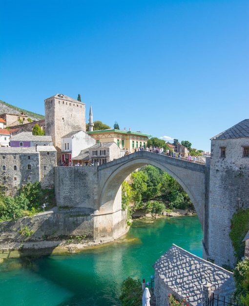 Ponte storico di Mostar noto anche come Stari Most o Ponte Vecchio a Mostar Bosnia ed Erzegovina