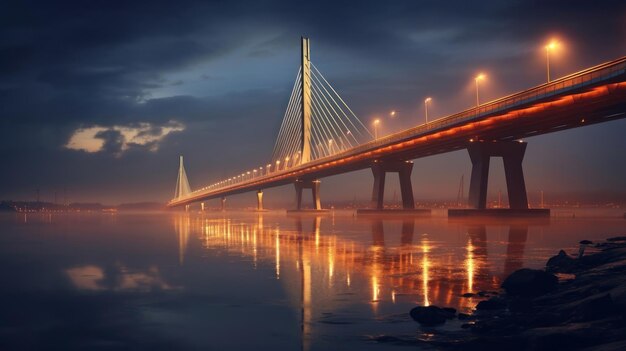 ponte sul fiume di notte