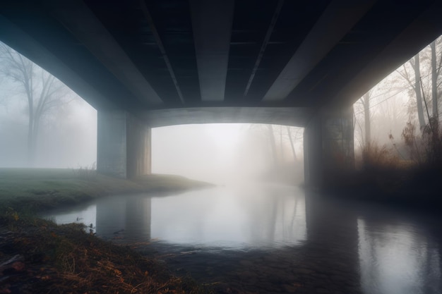 Ponte sul fiume Misty Generate ai