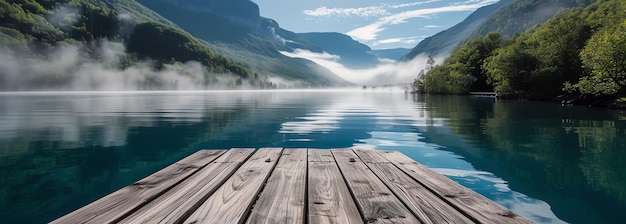 Pontoon del lago AI generato