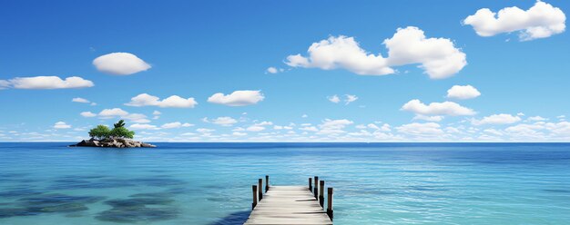 pontoon sul mare dei Caraibi immagine generata da AI