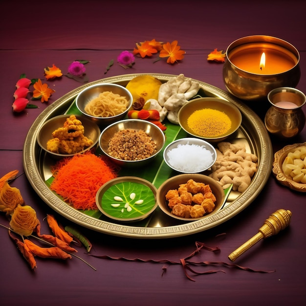 Pooja thali decorativa