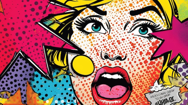 Pop art comic book art background pattern