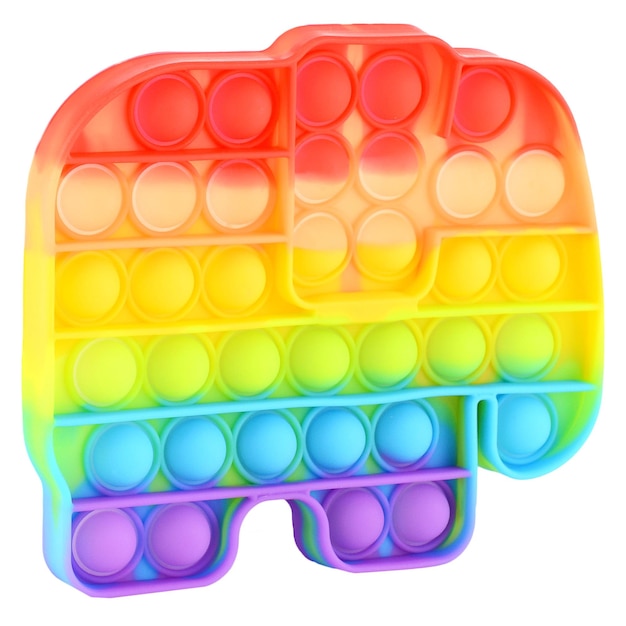 Pop it giocattolo antistress arcobaleno in silicone isolato su sfondo bianco Semplice fossetta popolare moderno giocattoli antistress per adulti e bambini Fidget kid toy Pop Bubble Fidget