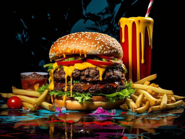 PopArt festeggia le dimensioni esagerate del fast food urbano in graffiti vivaci