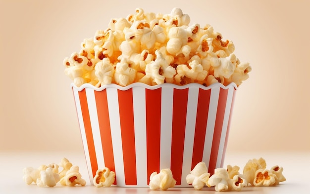 Popcorn Bucket su sfondo isolato AI generativa