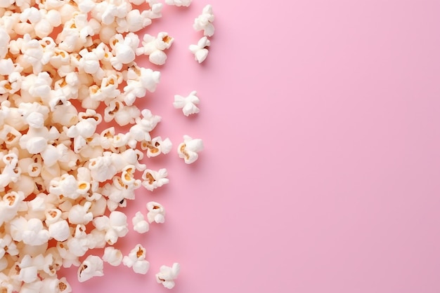 Popcorn fresco e clapper cinematografico isolati su uno sfondo colorato vivace Snacks cinematografici Delight Creato w