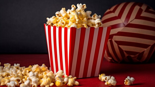 Popcorn in una scatola a righe GENERATE AI