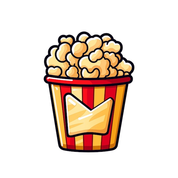 popcorn isolati su sfondo bianco
