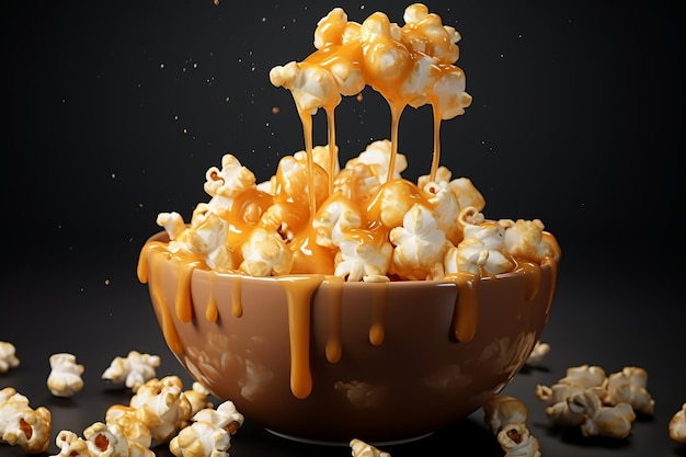 Popcorn isolato in una ciotola IA generativa