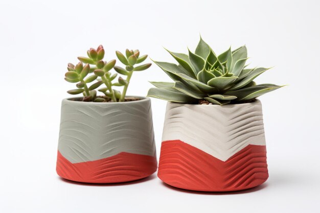 Poppin' Colors Vibrant DIY Painted Concrete Planters Featuring Succulent Duos in Eyecatching Patte