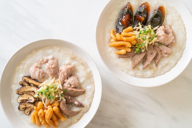 Pork Congee o Porridge con Pork bowl